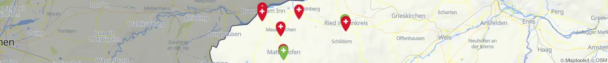 Kartenansicht für Apotheken-Notdienste in der Nähe von Maria Schmolln (Braunau, Oberösterreich)